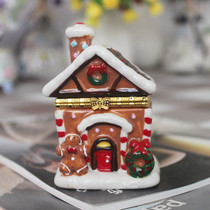 Retro Christmas tree ceramic jewelry box small and cute decorative ornaments high-end exquisite hand jewelry ring storage box