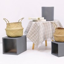 Cream style semicircular light luxury high-end flower pot large black diamond rubber tree lily bamboo household magnesium clay large flower pot