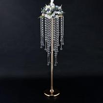 Hot selling European style wedding arrangement crystal flower stand dining table main table decoration ornaments wedding banquet road leading metal flower stand