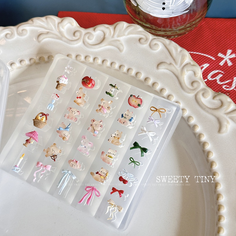 Sweetytiny Nail Art Mold Cute Pet Journal Adorable Cartoon Bow Mold