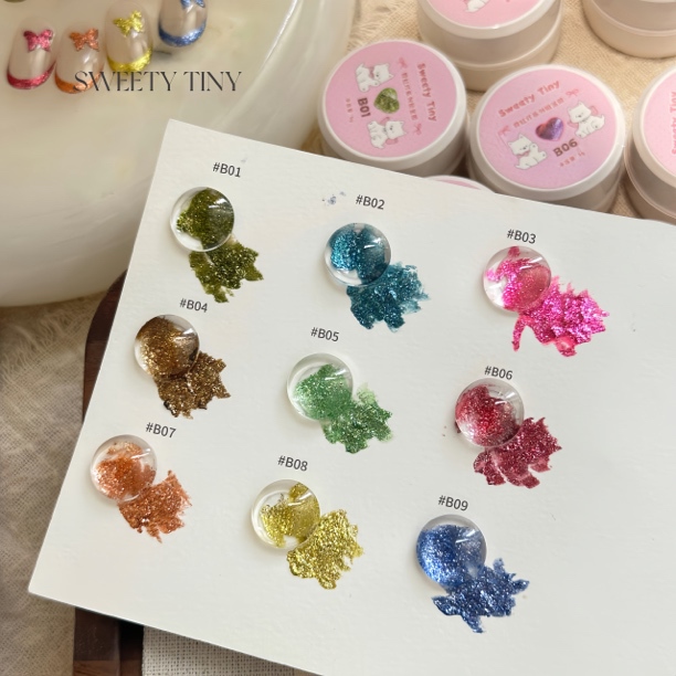 Sweetytiny Neon Series Platinum Gel Flashing Nine-Color Nail Polish Gel for Manicure
