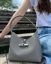 LONGCHAMP 프랑스 정통 롱샴 대나무 가방 겨드랑이 가방 가죽 여성 가방 패션 아이템 핸드백 미니멀리스트