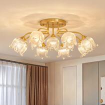 American all-copper light luxury living room main light modern simple and atmospheric crystal dining room chandelier French bedroom room