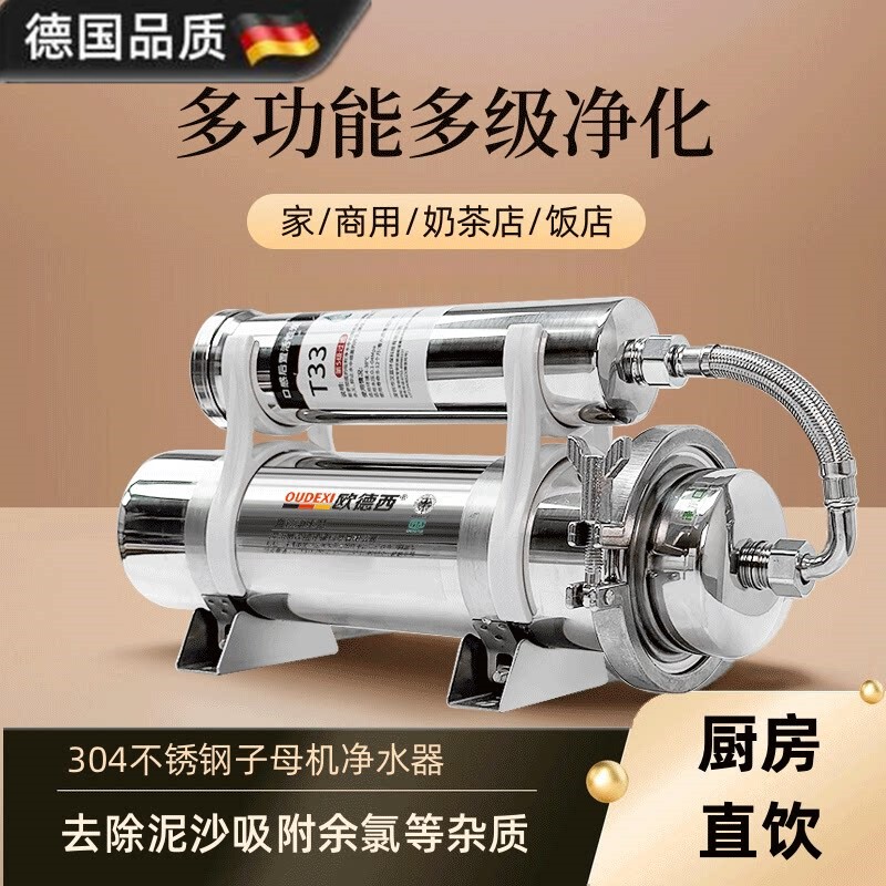 German 304 Stainless Steel Water Purifier for Tap Water, Kitchen Pre-Filter, Household Rural Direct Drinking Water Purifier