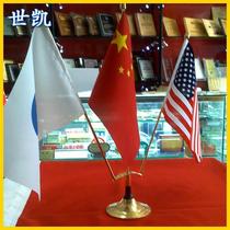 Ribbon gift flag satin table flag negotiation flag company logo flag printing