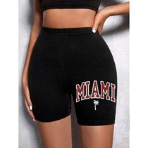 Fashion Womans Leggings Short Miami Holiday City Letter