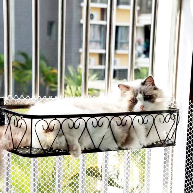 Cat hammock cat rack window glass balcony aerial hanging iron hanging nest sunbathing artifact cat supplies