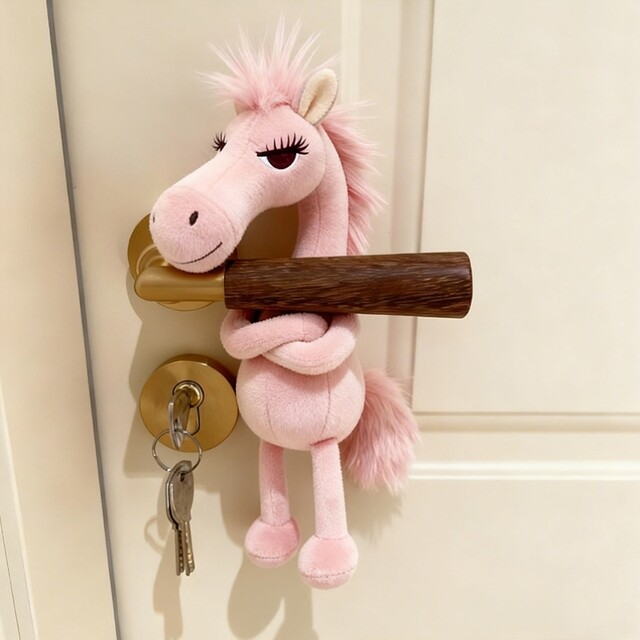Pony pendant entry door handle door handle protective cover doll Year of the Horse mascot decoration plush pendant bag