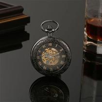 Mechanical pocket watch hollow mens retro flip fully automatic student exquisite old-fashioned wind-up hanging watch womens necklace watch
