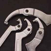Round nut wrench semi-circular adjustable hook type movable hook type multi-purpose multi-functional hand flexible crescent polishing