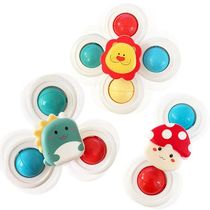 3PC Set Suction Cup Spinning Cartoon Animal Spinner Toys For