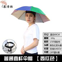 Portable full set of tea-picking umbrellas new umbrella hat head-mounted fishing umbrella sun protection folding umbrella dual-purpose umbrella
