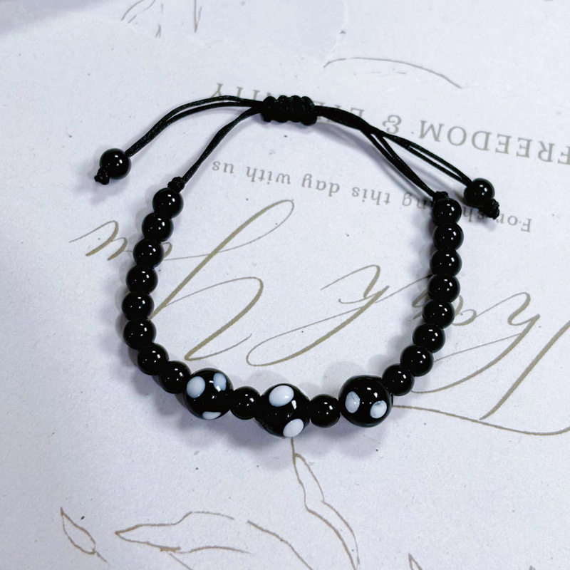 Evil Eye Bracelet Turkish Devil's Eye Beaded Bracelet Versatile Blue Eye Adjustable Drawstring Bracelet