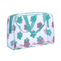 Transparent PVC Makeup Bags Portable Womens Floral Waterpro