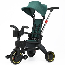 Auxiliary trolley childrens pedal tricycle with bucket toy lightweight childrens bicycle infant girls foldable