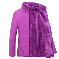 Velvet and thickened outdoor fleece jacket for women polar fleece warm jacket loose hand-grabbed cardigan top jacket liner