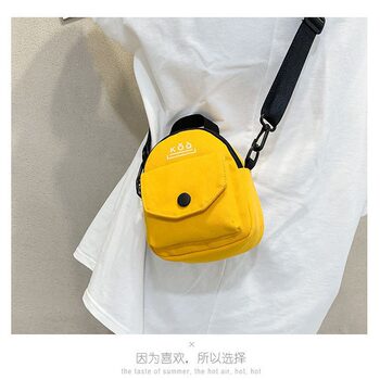 Multicolor canvas small bag one shoulder slant large capacity small backpack hip-hop street personality trendy women's bag