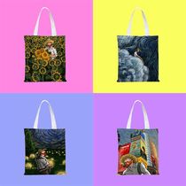 Literary style Van Gogh oil painting abstract art canvas bag canvas bag student school commuting bag large capacity