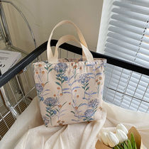 2022 new flower handbags for women Korean style carry-on lunch bags simple and versatile high-looking mommy bags