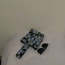 Girls Spring and Summer Retro Flower Bag Womens 2021 New Blue Jacquard Niche Canvas Bag Versatile Square Cloth Bag