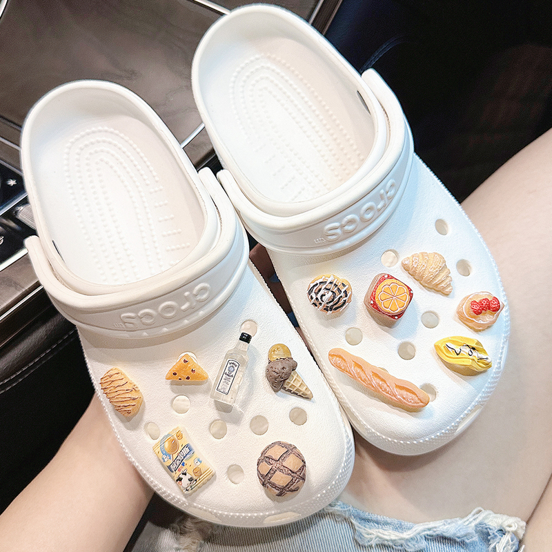 Bread Chocolate Crocs Shoe Charms Shoe Decorations Suitable for Crocs Decorative Accessories Shoe Buckles Ballet Shoes