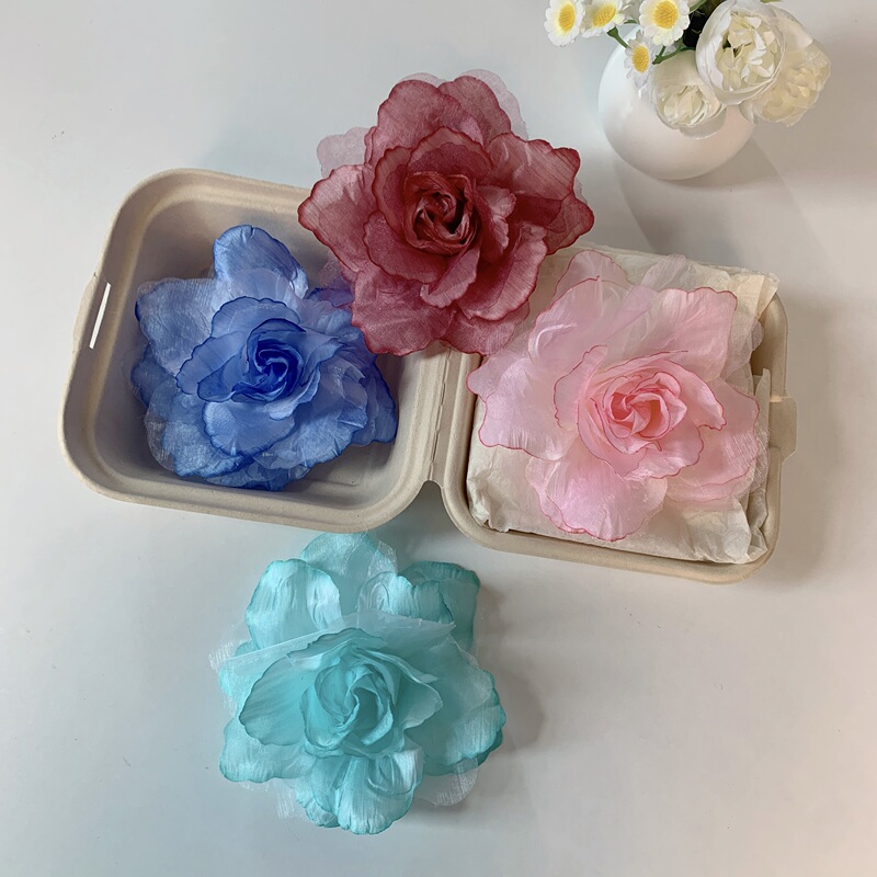 Keluli Style Fabric Mesh Flower Side Duckbill Clip Photo Atmosphere Hair Clip Casual Holiday Style Headwear Hair