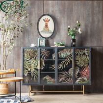 American entrance hall cabinet wrought iron tea cabinet living room cabinet retro sideboard shop window display decorative cabinet