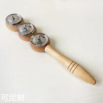 Childrens percussion instrument three-bell board eraser 4-bell stick bell preschool education music teaching aids 6-bell rattle Orff instrument board cymbal