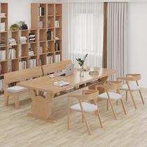 Solid wood living room large desk leisure area multi-person reading table student study writing table home work table long table
