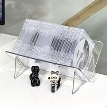 CD Storage Rack Acrylic Desktop Mount Small Card CD Organizer Peripheral Storage Box Trapezoid Album Placement Rack