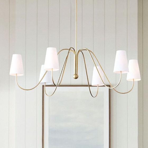 All-Copper American-Style Minimalist Retro Villa Suspended Chandelier for Living Room, Dining Room, Bedroom, Study, Designer-Recommended Chandelier