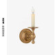 Vc1:1-Classic All-Copper American Retro Villa Guest Bedroom Bathroom Corridor Designer Candlestick Wall Lamp