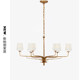 Vc1:1-Amalfi American-Style Retro Villa Living Room, Dining Room, Bedroom Handmade Gold Foil Chandelier Designer Lamp