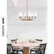 Vc1:1-Ziba American-Style Minimalist Retro Villa Dining Room and Living Room Designer-Recommended Handmade Gold Foil Chandelier