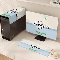 Computer protective cover dust cover three-piece set desktop monitor keyboard host protective cover fabric cartoon dust cover