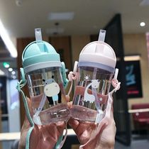 350ml Kids Drinking Cup Feeding Bottle With Straw Gravity Ba