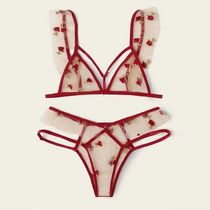 Top Fashion Transparent Lace Printing Front Buckle Breathabl