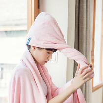 Double-layer thickened hair drying cap super absorbent quick-drying Japanese bag towel for scrubbing long hair adult cute shower cap