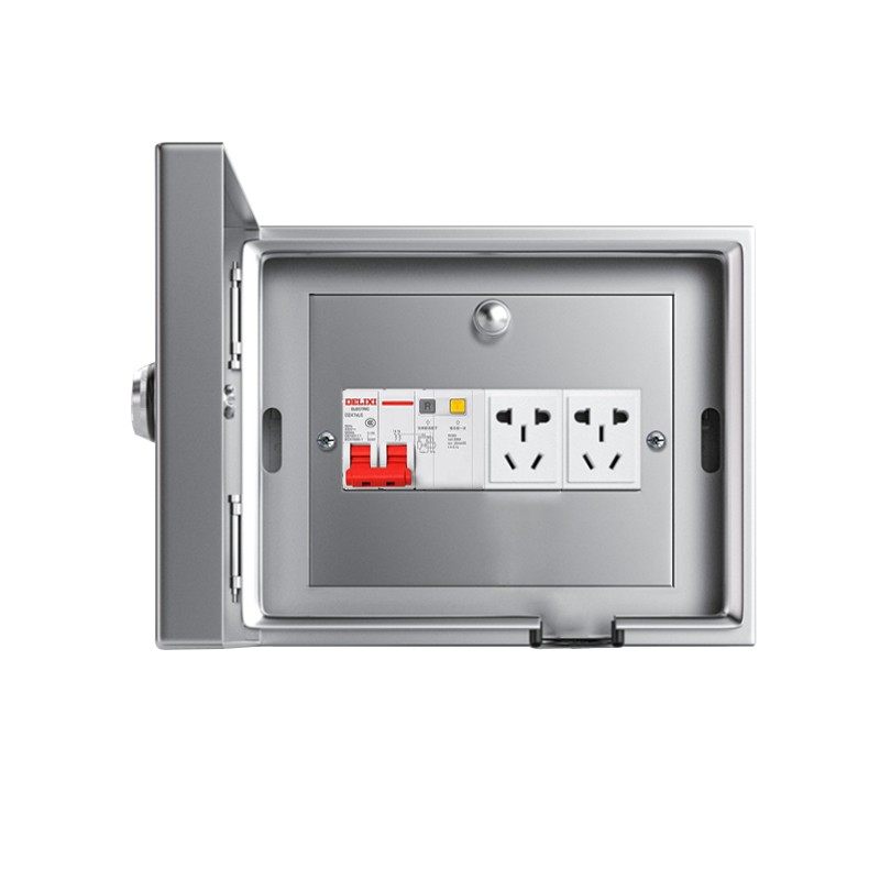 Stainless Steel Waterproof Charging Pile Distribution Box, Surface-Mounted with Double-Layer Small Electrical Box, Outdoor Circuit Breaker Box for Home Use