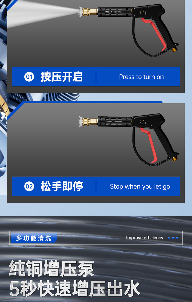Автомойка 黑猫380v商用洗车机洗车店220v大功率超高压养殖场清洗机水枪水泵