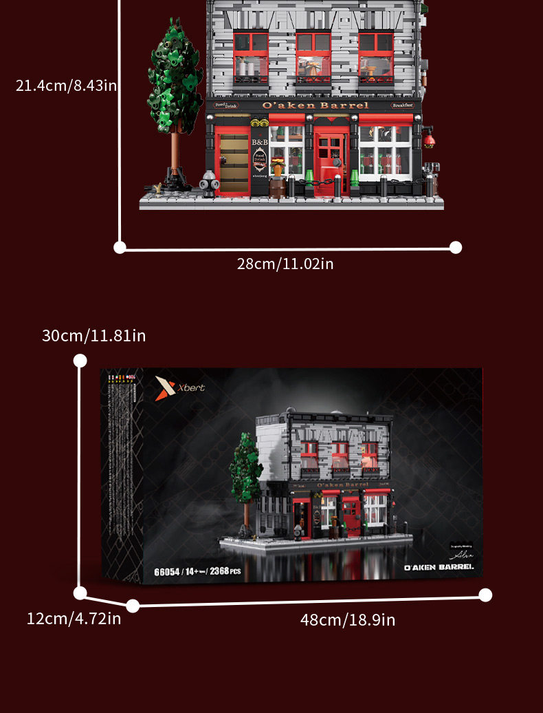 2368PCS MOC O'Aken Barrel Pub Bausteine Stadt Street View Idee Retro Taverne Modulare Modell Montage Puzzle Spielzeug Kinder geschenk – Detail 9