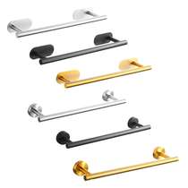 Cross-border punch-free towel rail bathroom stainless steel storage rack bathroom wall-mounted bath rod Amazon towel hanging rod