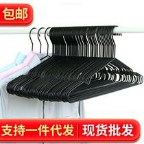 Iron home black clothes drying rack painted wide shoulder traceless metal wooden ins style clothes rack wardrobe hanging clothes support