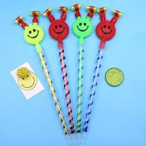 Large 7cm smiling face blowing the dragon blowing the dragon whistle street stall hot selling childrens festival performance cheering props