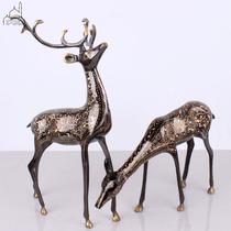 Pakistani Bronze One Deer With You Brass Carving Handicraft Couple Deer Home Wedding Decoration Ornaments
