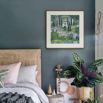 Healing bedroom bedside decoration painting pastoral style green plants niche art American restaurant square hanging painting