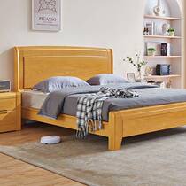 Nordic all-solid wood beech bed simple and modern 1 5M 1m 8 double bed master bedroom Foshan furniture manufacturer direct sale