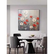 New year simple high-end light luxury restaurant decorative painting modern hanging painting style flower dining room 2024 square mural