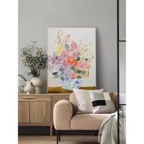 New hanging painting classical vase flower decorative painting Chinese style entrance tea room office Chinese style medieval living room wall mural