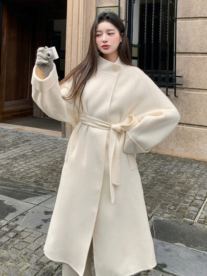Song Yi's Same Style Cashmere Coat, Mid-Length, 2025 Autumn and Winter New Style, Simple and High-End Double-Sided Woolen Coat for Women